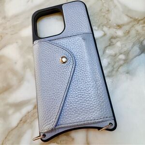 iPhone 13 Pro Bandolier Donna side slot periwinkle case/wallet